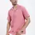 men's pink solid cuban collar relaxed fit shirt