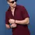 men's burgundy solid slim fit shirt