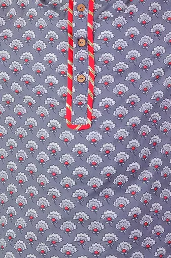 Grey jaipur boys kurta and pyjama ethnic set