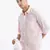 men's long sleeves stripes slim fit pink shirt