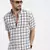 men's white checked slim fit shirt