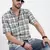 men's green checked slim fit shirt