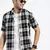 men's black checked slim fit shirt