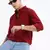 men's long sleeves solid slim fit maroon shirt