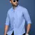 men's collared solid blue slim fit shirt