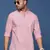 men's collared solid pink slim fit shirt