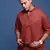 men's collared solid rust slim fit shirt