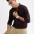 men's long sleeves solid slim fit purple shirt