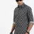 men's black geometric slim fit shirt