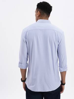 men's blue striped slim fit shirt 4