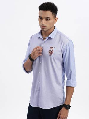 men's blue striped slim fit shirt 3