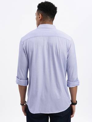 men's blue striped slim fit shirt 4