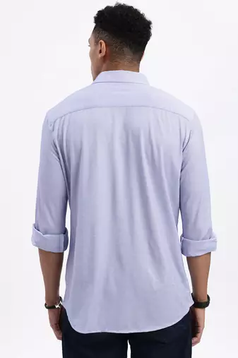 men's blue striped slim fit shirt