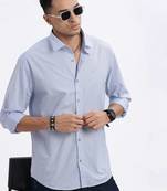 men's blue micro ditsy slim fit shirt