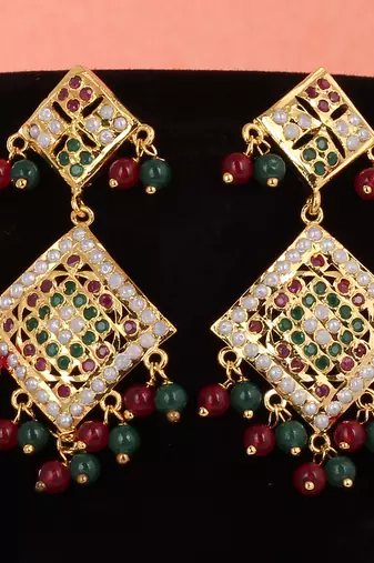 Real Natural Hyderabadi Rani Har pearls Set