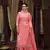 Light pink organza silk hand work full stitched plus size suits
