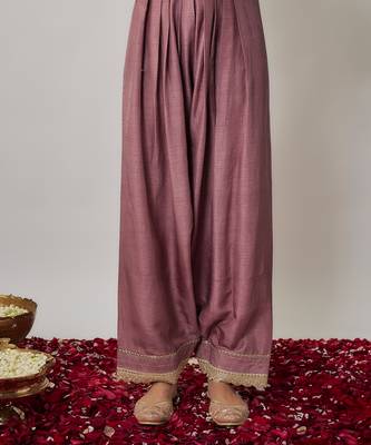 Purple mauve georgette benarasi embroidered kurta salwar set 4