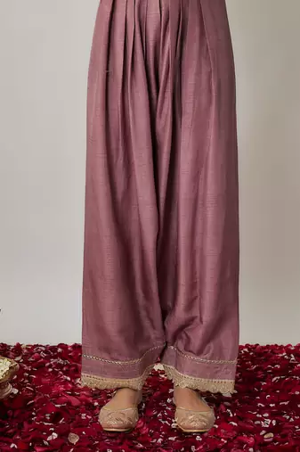 Purple mauve georgette benarasi embroidered kurta salwar set