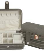Atorakushon grey fabric portable makeup jewellery organizer box set for women