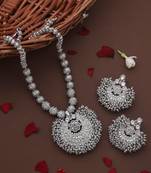 Silver grace jhumki necklace set