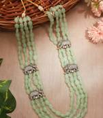 Mint Green Layered Mala with Elephant Motif