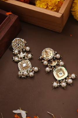 Kundan Earrings with Pearl Danglers 2