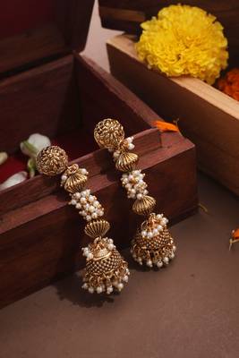 Classic Pearl Jhumki Earrings 1