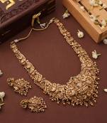 Statement Temple Necklace Set with Laxmi Motif Pendant