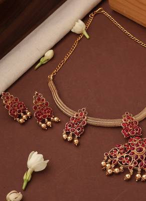 Red Stone Kemp Jewelry Necklace Set 2