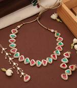 Kundan Multicolor Triangle Shape Necklace Set