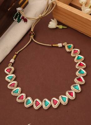 Kundan Multicolor Triangle Shape Necklace Set 4