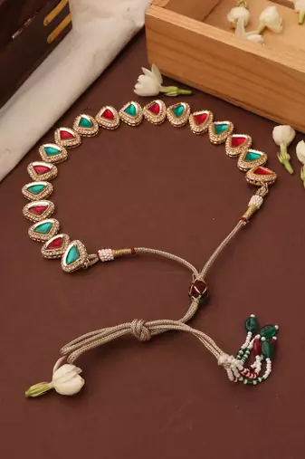 Kundan Multicolor Triangle Shape Necklace Set
