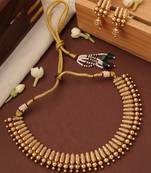 Gold Plated Temple Design Necklace Set