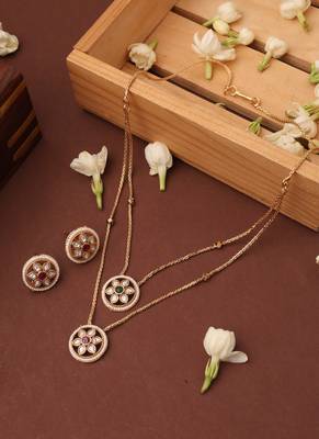 Two-Layer Necklace with Round Pendants 1