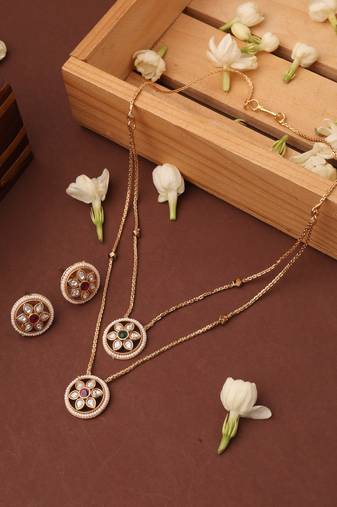 Two-Layer Necklace with Round Pendants
