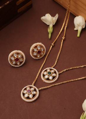 Two-Layer Necklace with Round Pendants 2
