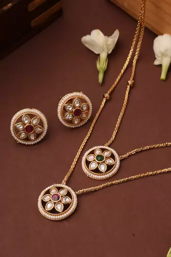 Two-Layer Necklace with Round Pendants