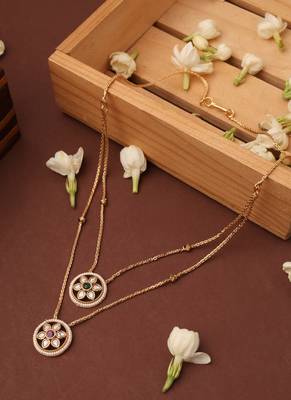 Two-Layer Necklace with Round Pendants 3
