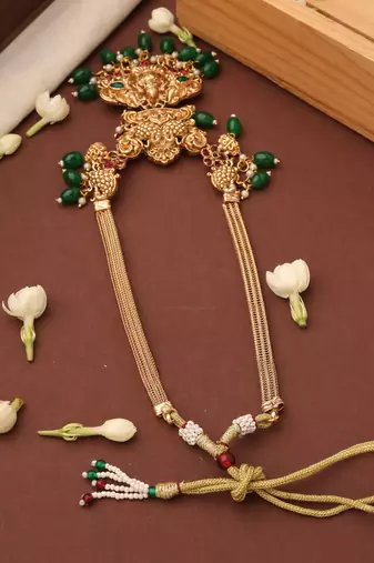 Temple Necklace Set with Laxmi Motif Pendant