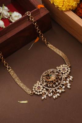 Minimalistic Choker with American Stone Studded Round Pendant 2