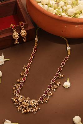 Gold plated kemp jewelry with laxmi pendant 3