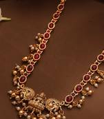Gold plated kemp jewelry with laxmi pendant