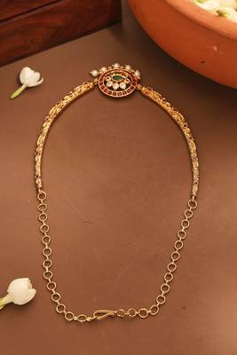 Minimalistic Gold Plated Choker with Kemp Necklace 4