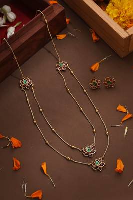 Two-Layer Necklace with Lotus Motif 2
