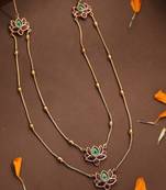 Two-Layer Necklace with Lotus Motif