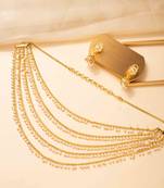 Five-layer pearl necklace with gold plated chain