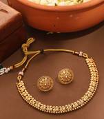 Gold Plated Temple Design Necklace Set