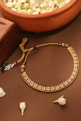 Gold Plated Temple Design Necklace Set 2
