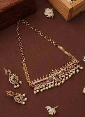 Stone Studded South Indian Style Choker 1