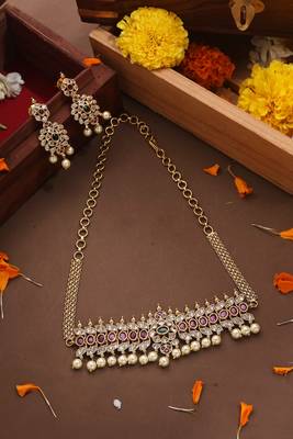 Stone Studded South Indian Style Choker 5